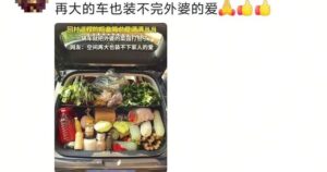 “一辆车就把外婆的菜园打包了”